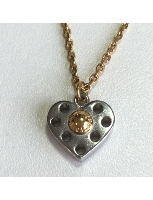 Collier double LOUIS VUITTON en métal doré et argenté
