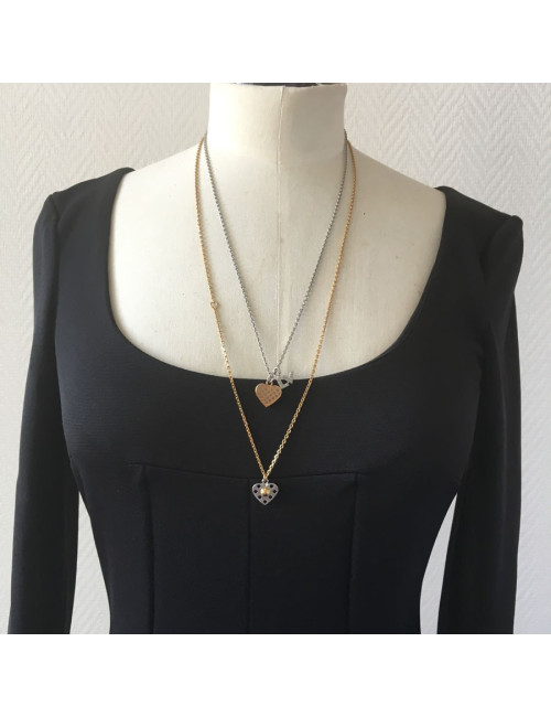 Necklace double LOUIS VUITTON gold and silver metal