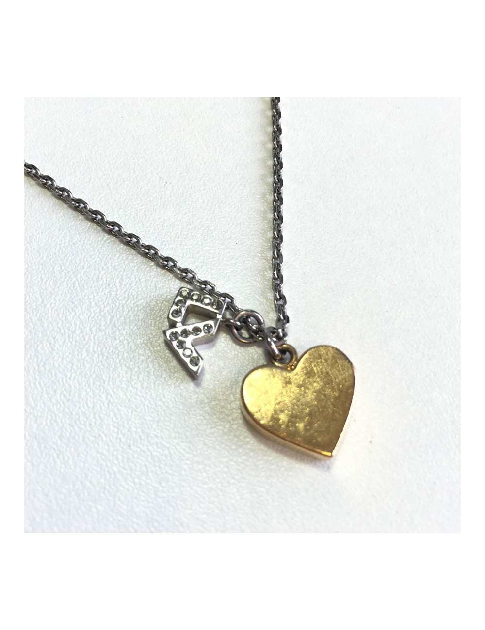 Collier double LOUIS VUITTON en métal doré et argenté