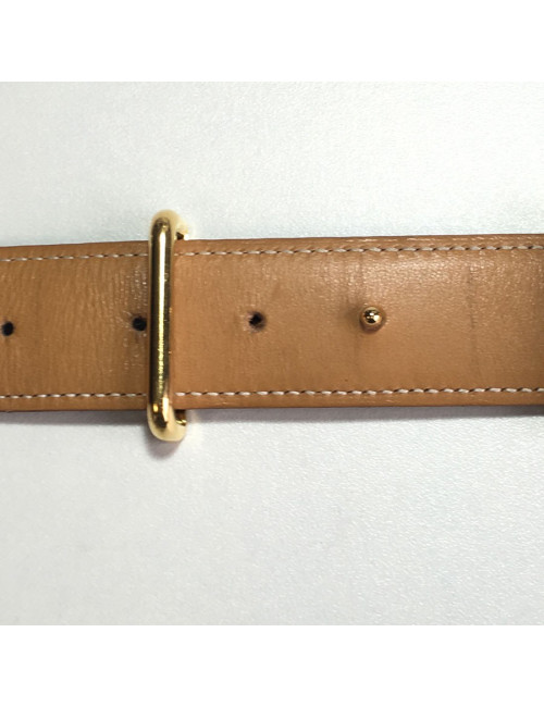 Ceinture HERMES T 90 réversible en cuir box gold et marron