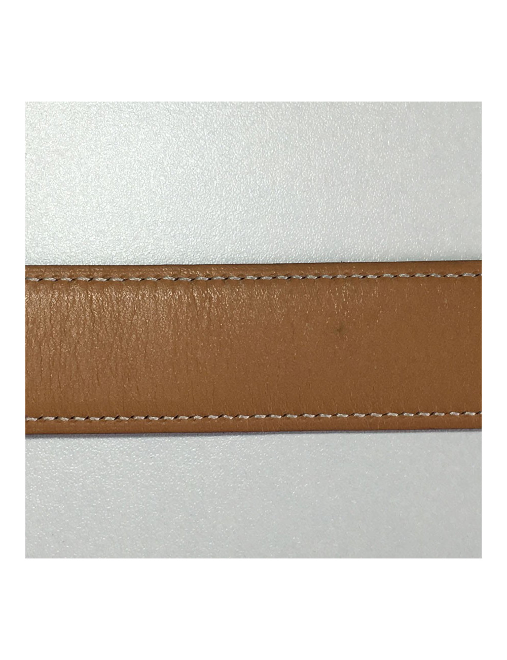 Ceinture HERMES T 90 réversible en cuir box gold et marron