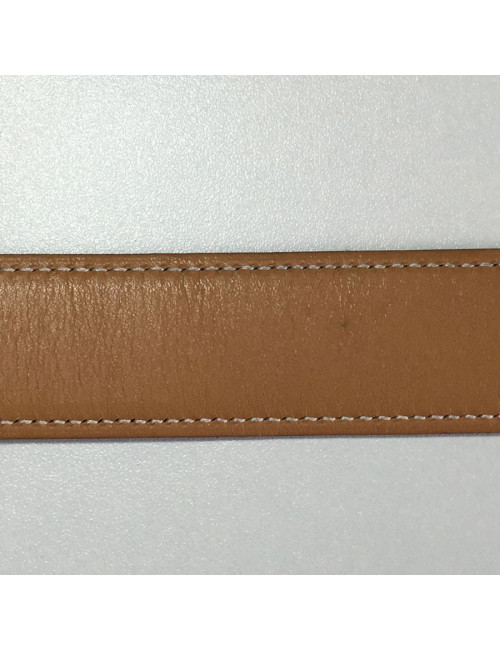 Ceinture HERMES T 90 réversible en cuir box gold et marron