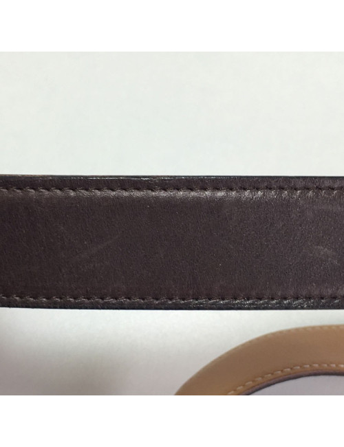 Ceinture HERMES T 90 réversible en cuir box gold et marron