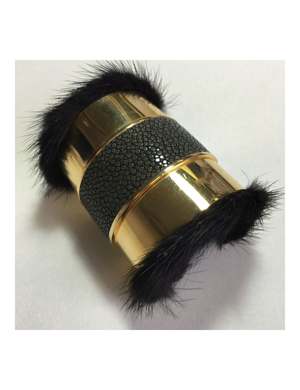 Golden cuff shagreen and mink