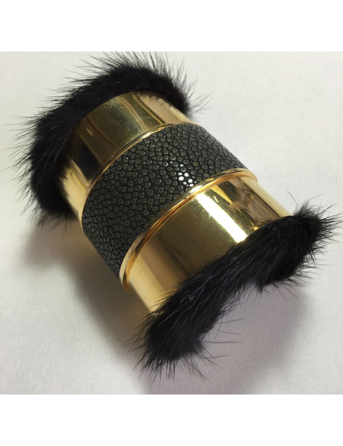 Golden cuff shagreen and mink