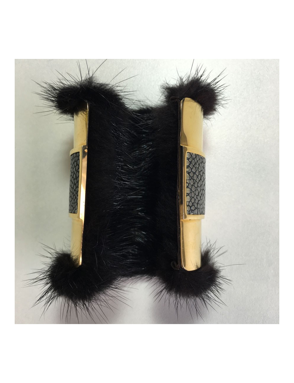 Golden cuff shagreen and mink