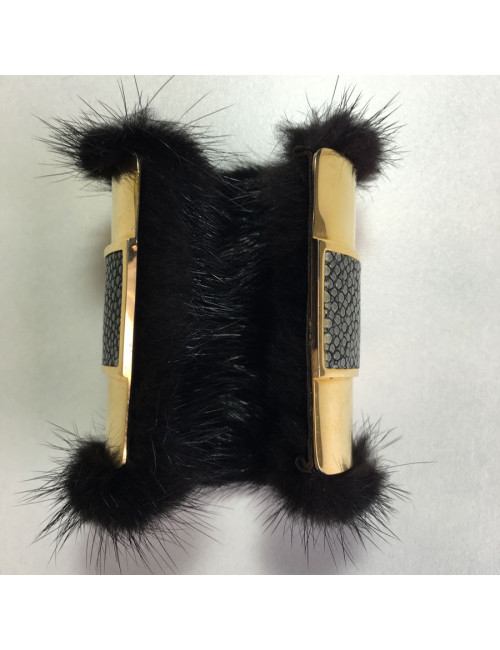 Golden cuff shagreen and mink