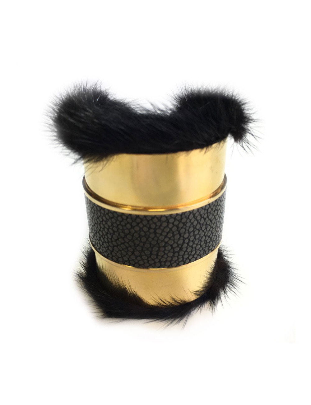 Golden cuff shagreen and mink