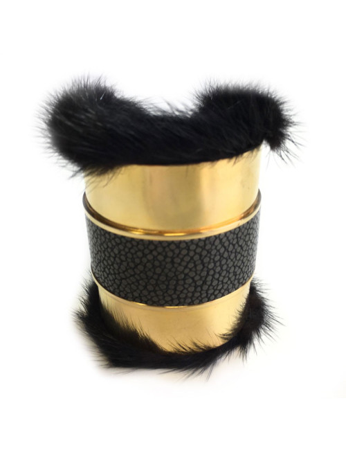 Golden cuff shagreen and mink