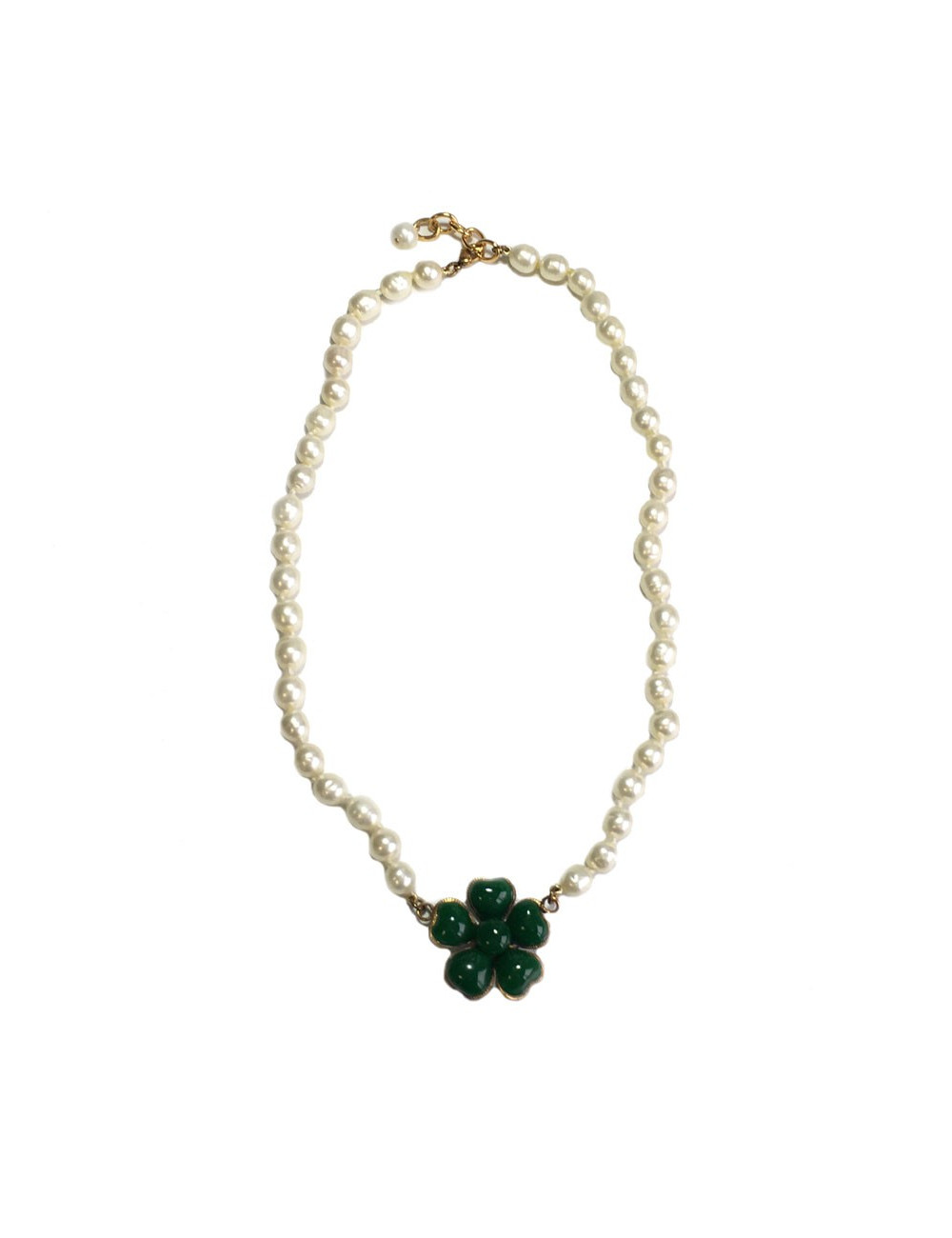Collier MARGUERITE DE VALOIS fleurette et perles nacrées