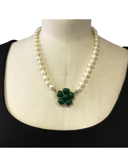 MARGUERITE of VALOIS fleurette necklace and Pearly beads