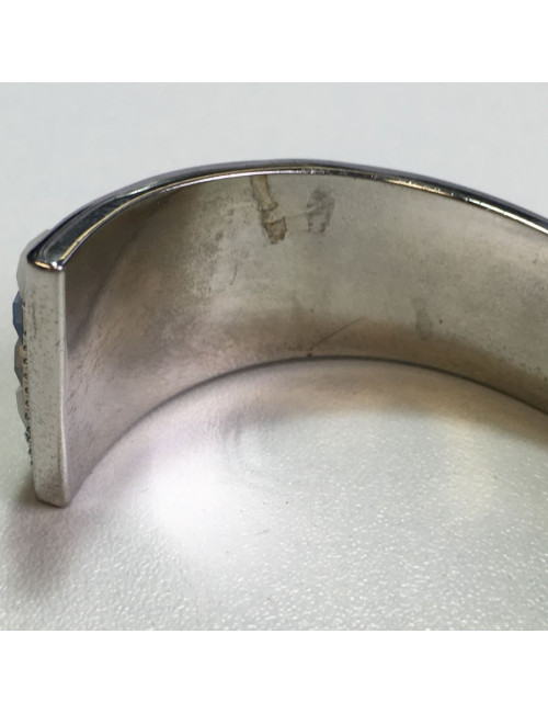 Ring ceramic and blue and white swarovski crystals bracelet