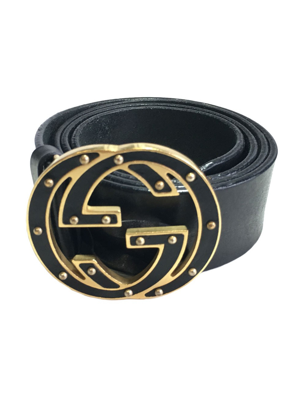 T90 black leather GUCCI belt