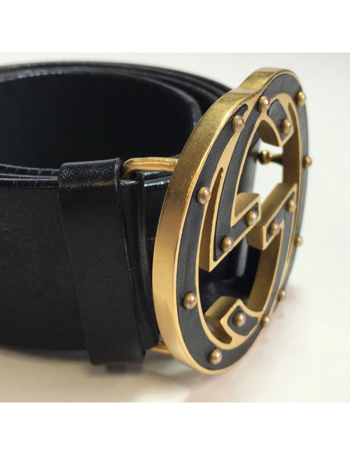 Ceinture GUCCI en cuir noir T90