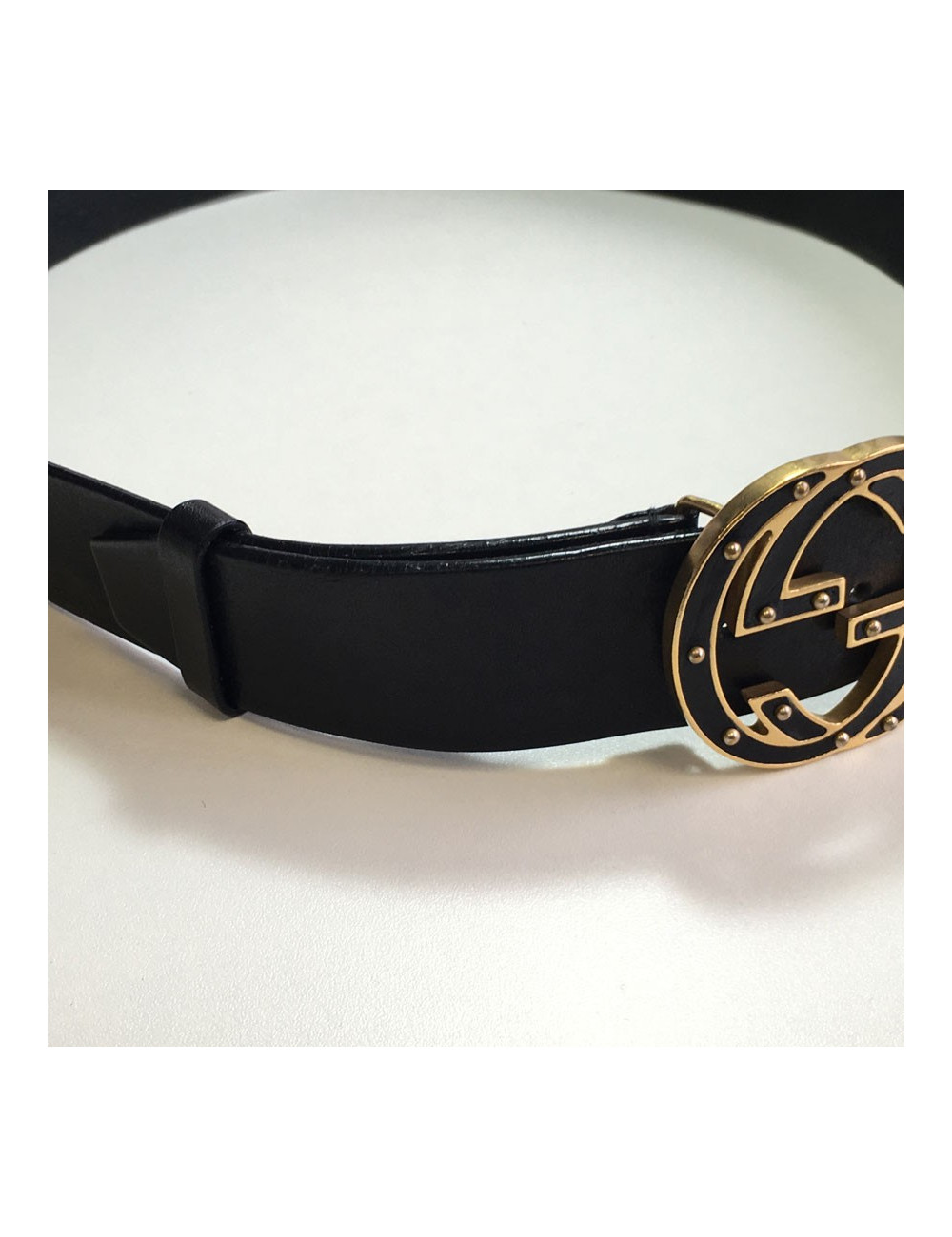 Ceinture GUCCI en cuir noir T90