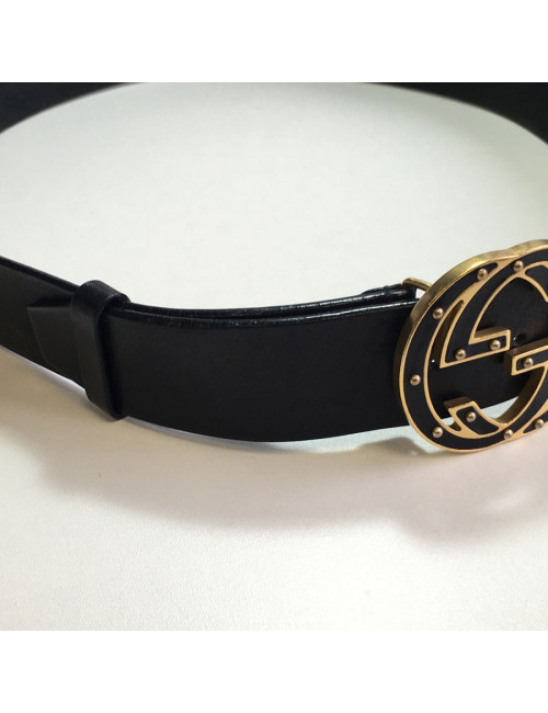 Ceinture GUCCI en cuir noir T90