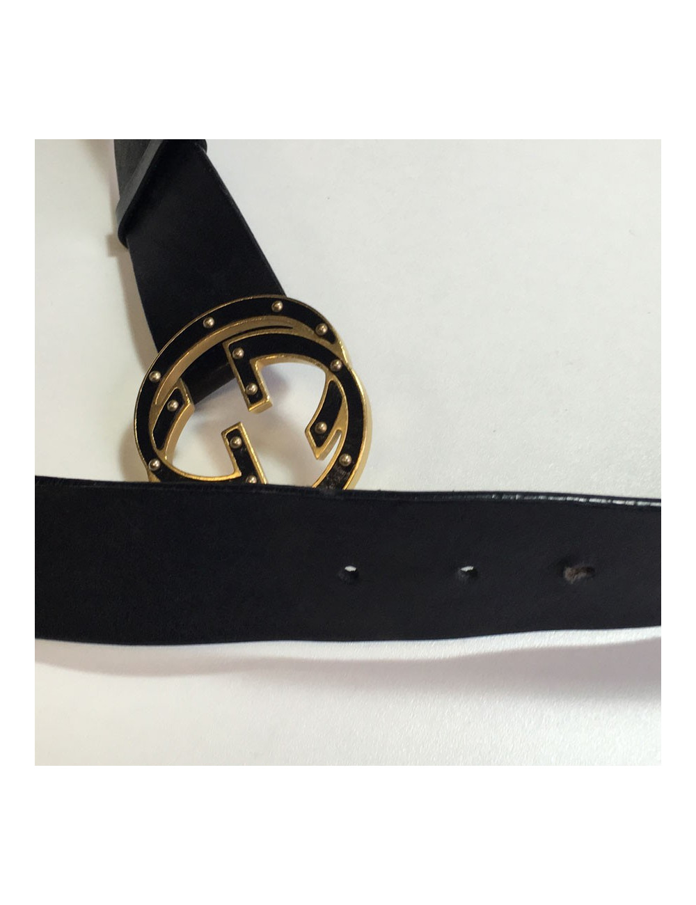 T90 black leather GUCCI belt