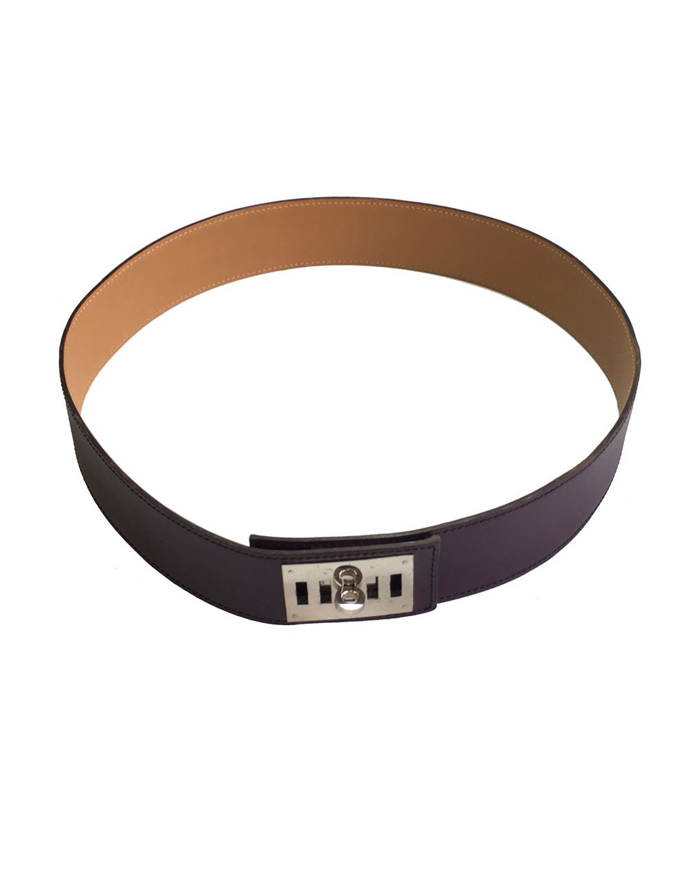 Belt Kelly HERMES leather purple courchevel t 85