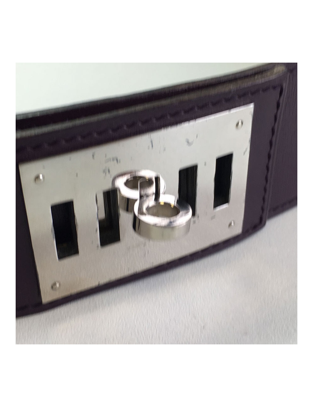 Belt Kelly HERMES leather purple courchevel t 85