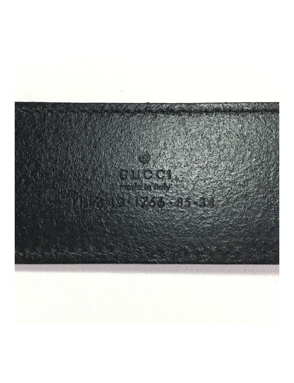 GUCCI black leather belt and gold buckle size 85