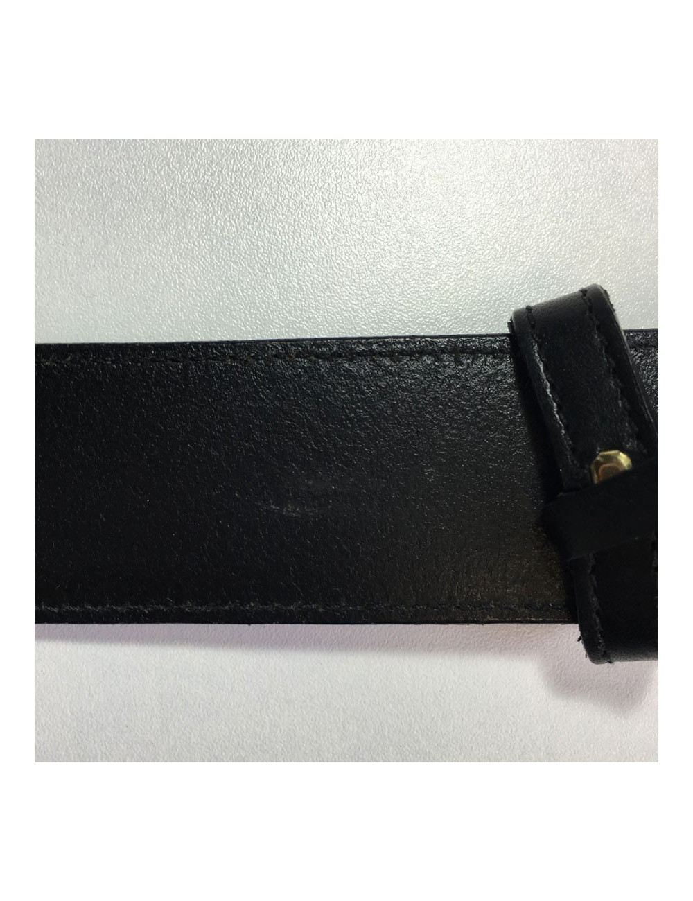 GUCCI black leather belt and gold buckle size 85