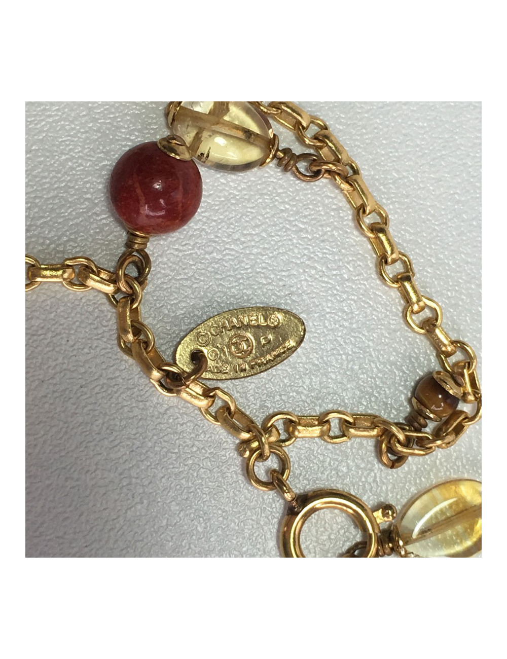 CHANEL couture chain necklace in gilded metal with charms 