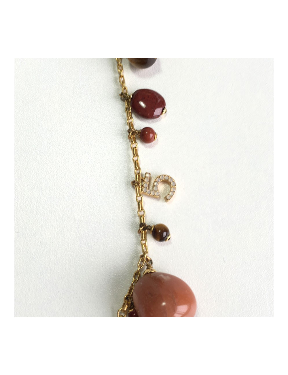 CHANEL couture chain necklace in gilded metal with charms 