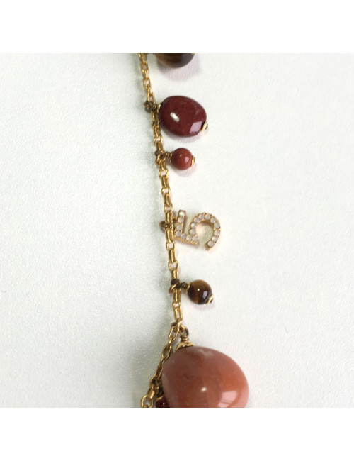 CHANEL couture chain necklace in gilded metal with charms 