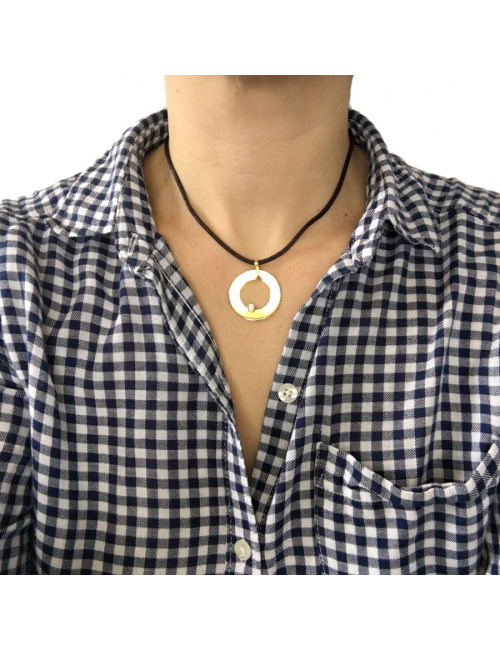 Necklace DINH VAN 'target' in yellow gold and diamond