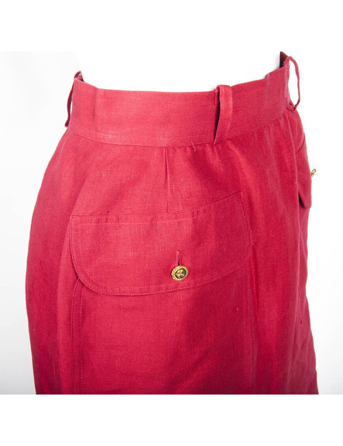 CHANEL high waist red linen size 36FR