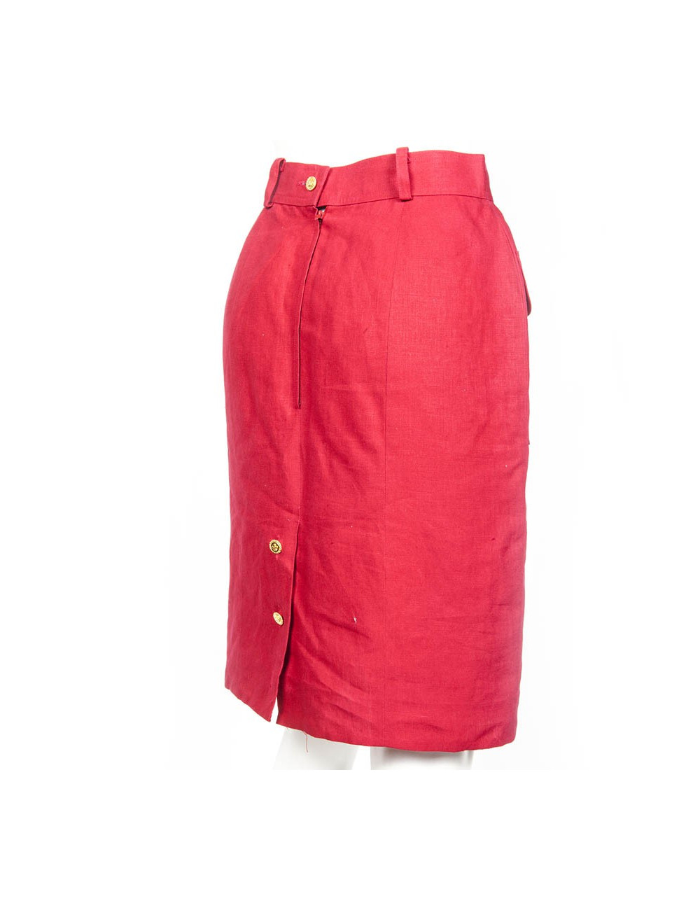 CHANEL high waist red linen size 36FR