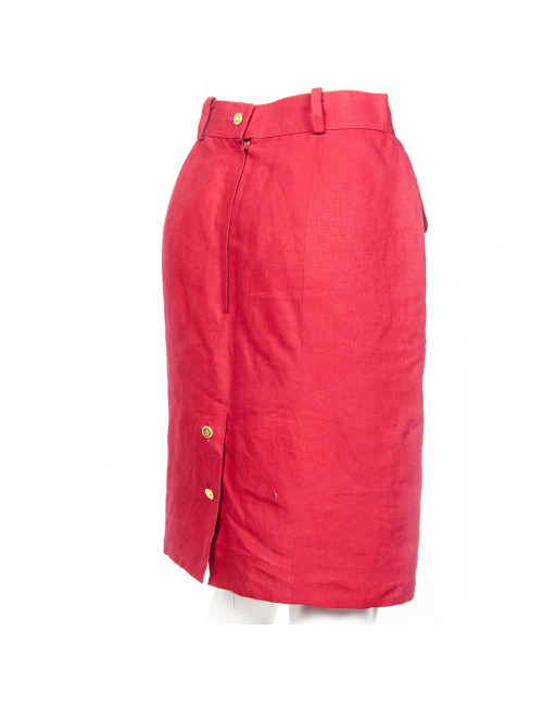 CHANEL high waist red linen size 36FR