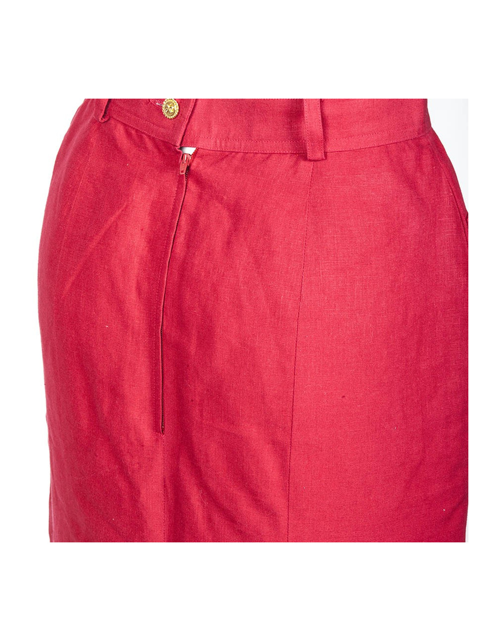CHANEL high waist red linen size 36FR