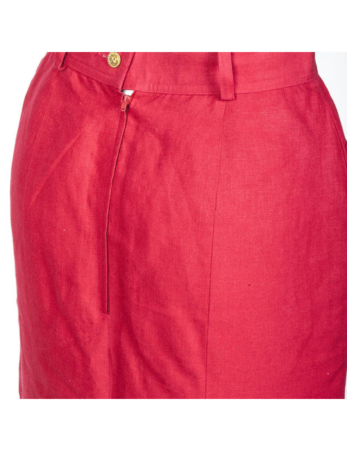 CHANEL high waist red linen size 36FR