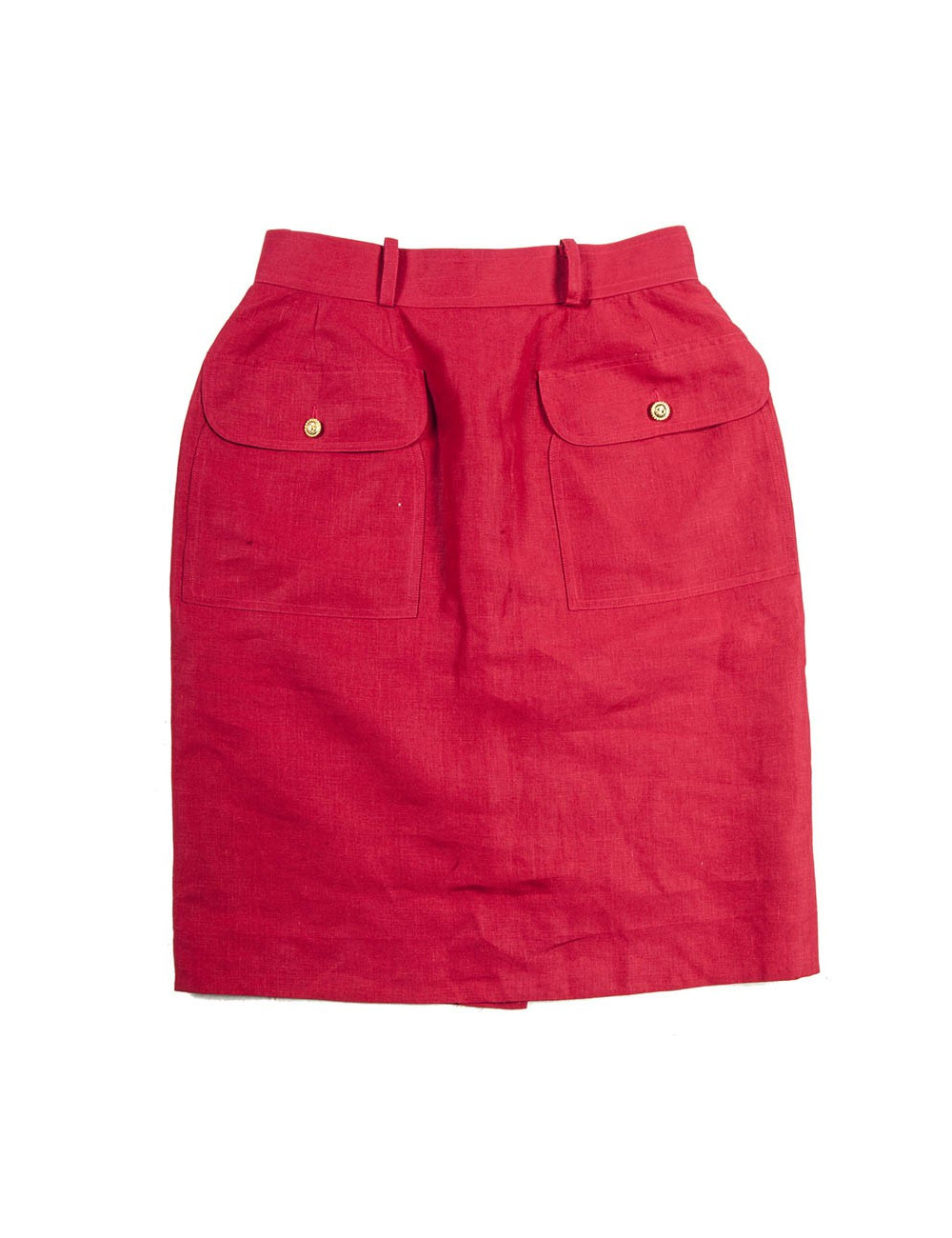 CHANEL high waist red linen size 36FR