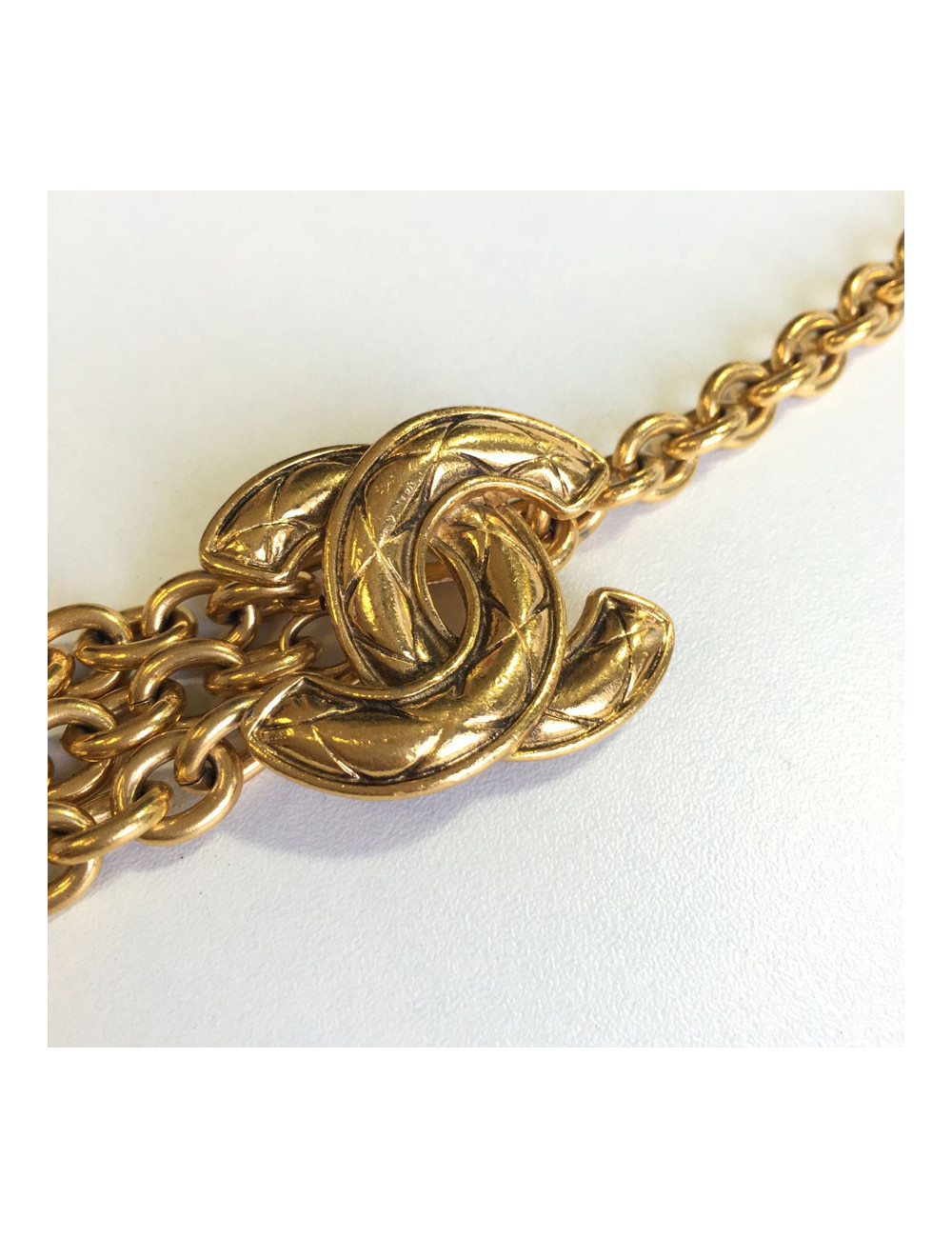 Belt CHANEL Vintage CC and chain gold metal