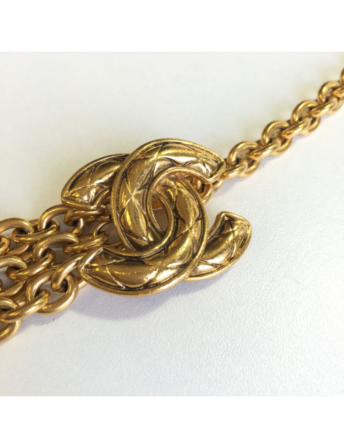 Ceinture CHANEL Vintage CC et chaîne en métal doré
