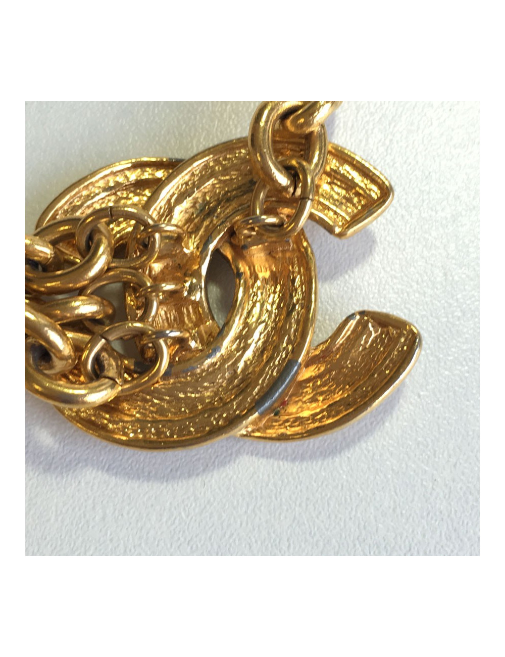 Belt CHANEL Vintage CC and chain gold metal