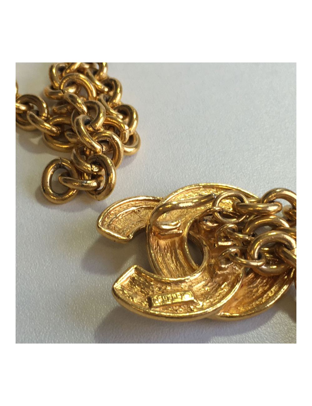 Ceinture CHANEL Vintage CC et chaîne en métal doré