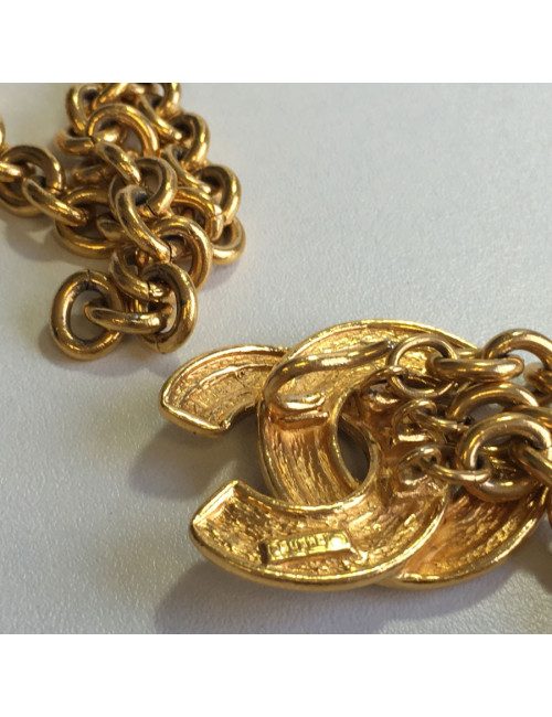 Ceinture CHANEL Vintage CC et chaîne en métal doré