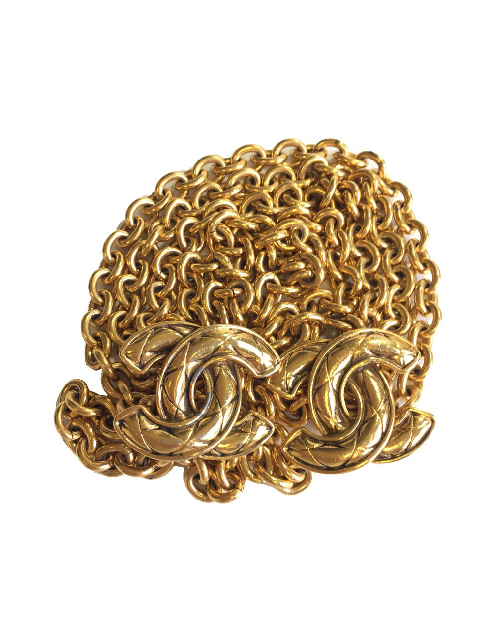 Ceinture CHANEL Vintage CC et chaîne en métal doré