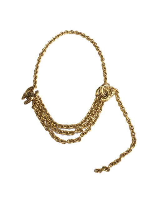 Ceinture CHANEL Vintage CC et chaîne en métal doré