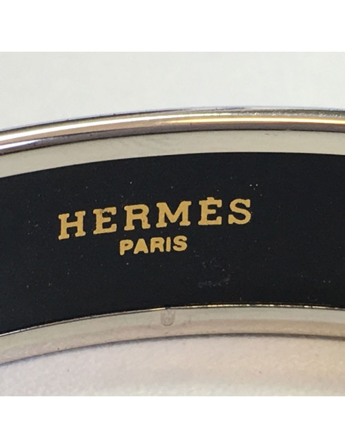 HERMES medium "Carriage" in enamel aquamarine bracelet