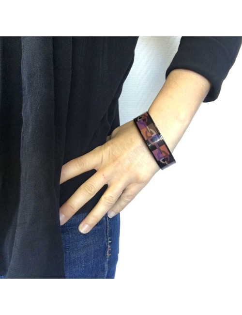 Bracelet HERMES wide optical ground anchor chain surteint email