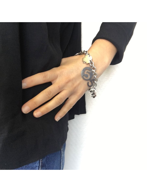 xxx Bracelet symboles CHANEL en argent