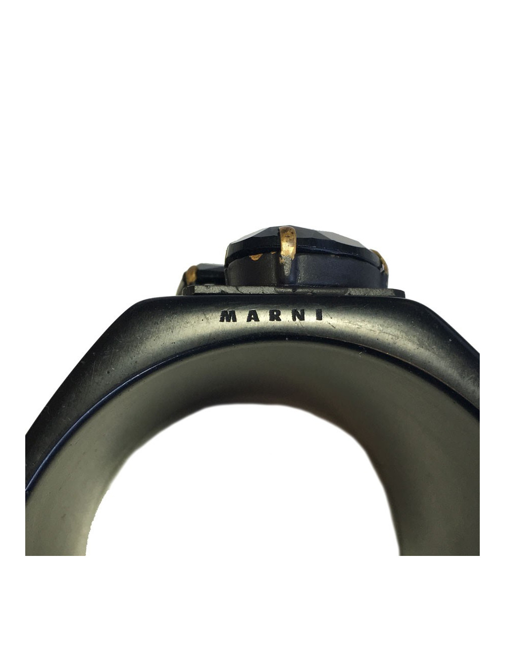 MARNI blackened wood cuff