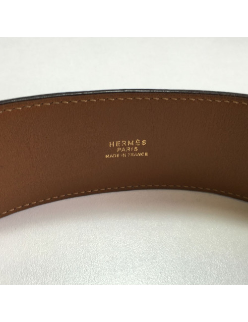 Belt HERMES Medor T70 leather green lawn courchevel Golden jewelry