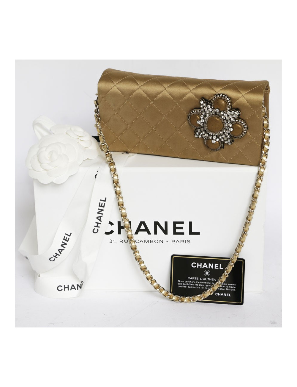 CHANEL Couture Evening Bag in Coppered Silk Satin