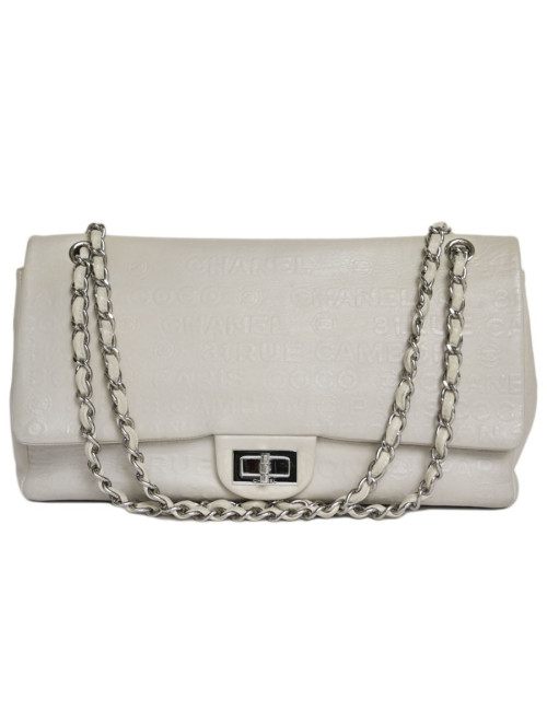 CHANEL 2.55 double flap bag in cream leather