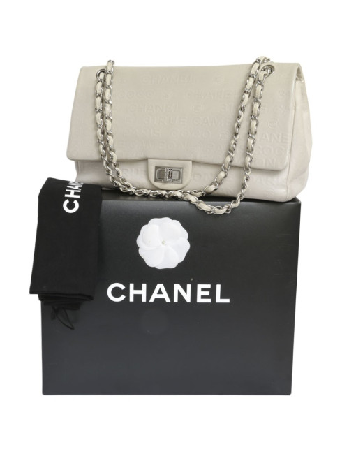 CHANEL 2.55 double flap bag in cream leather